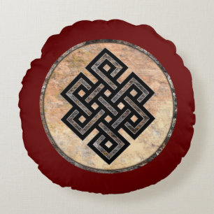 Celtic Knot Talking Canyons, New Mexico Round Pillow