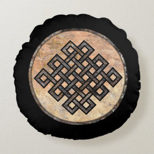 Celtic Knot Talking Canyons, New Mexico Round Pillow