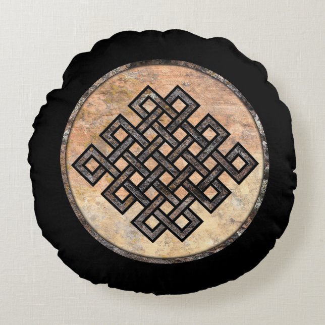 Celtic Knot Talking Canyons, New Mexico Round Pillow (Front)