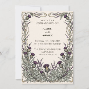 Celtic Knot Thistle Wedding Invitation