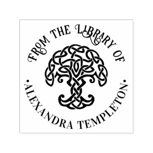 Celtic Knot Tree of Life #1P Library Book Name Self-inking Stamp
