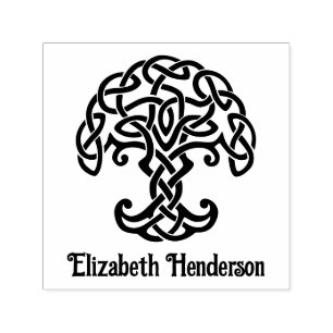 Celtic Knot Tree of Life with Optional Name Self-inking Stamp