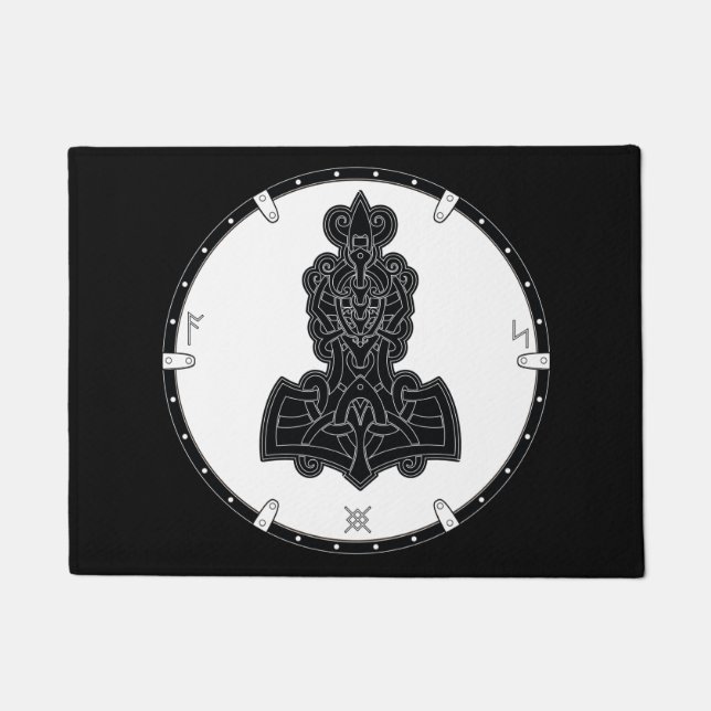 Celtic Knot Viking Shield  Doormat (Front)
