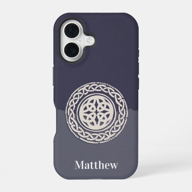 Celtic Knot with Name iPhone 16 Case (Back)