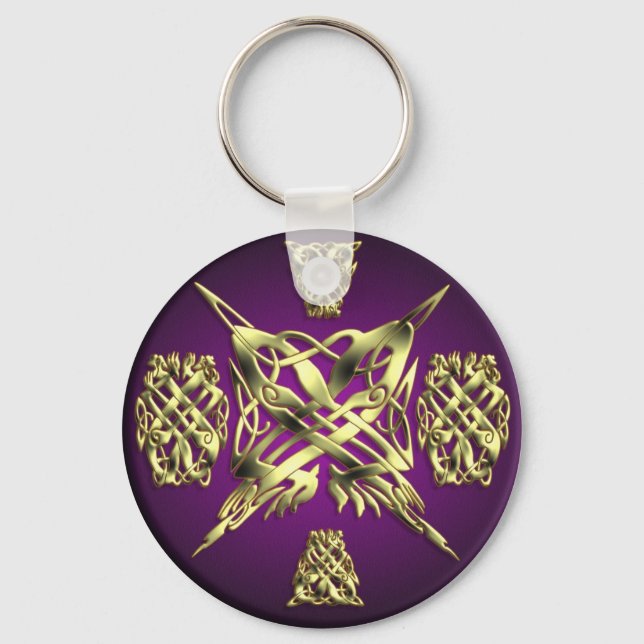 CELTIC KNOT WORK 1 ROUND KEYCHAIN (Front)