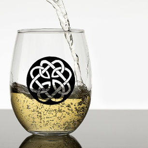 Celtic Knot Work Circle Stemless Wine Glass