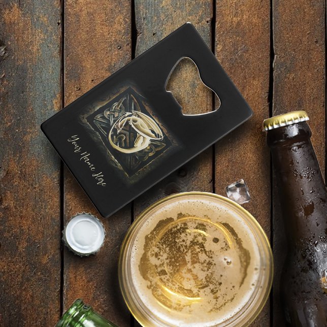 Celtic Knot Work Cream Dragon Credit Card Bottle Opener (Creator Uploaded)