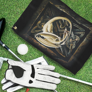 Celtic Knot Work Cream Dragon Golf Towel