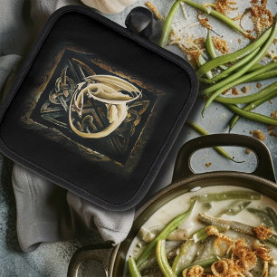 Celtic Knot Work Cream Dragon Pot Holder