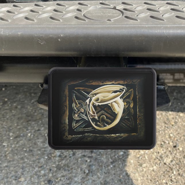 Celtic Knot Work Cream Dragon Trailer Hitch Cover (Creator Uploaded)