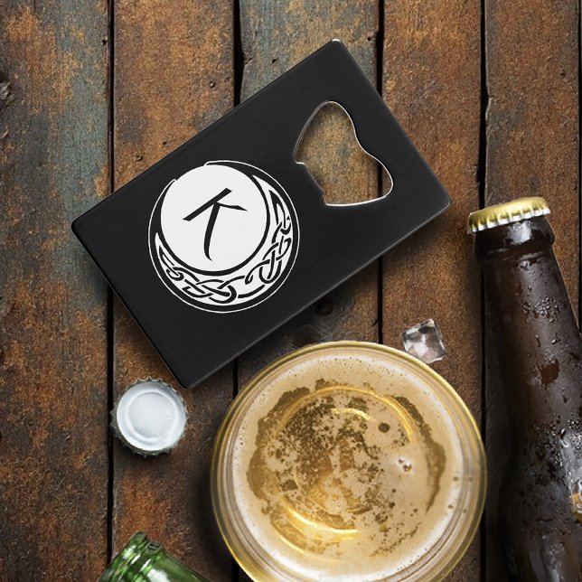 Celtic Knot Work Moon Circle Monogram Credit Card Bottle Opener (Creator Uploaded)
