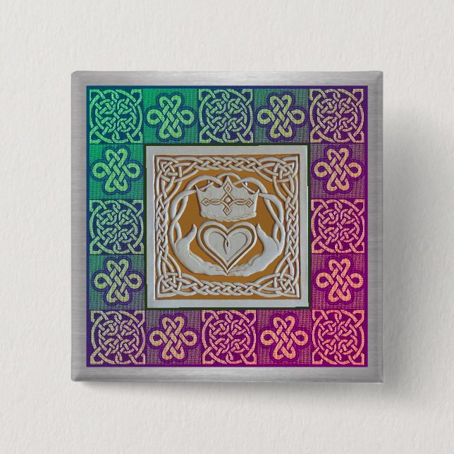 Celtic Knots 2 Inch Square Button (Front)