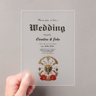 Celtic knots and a heart in Gothic elegance.  Acrylic Invitations