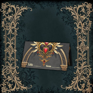 Celtic knots and a heart in Gothic elegance.  Place Card