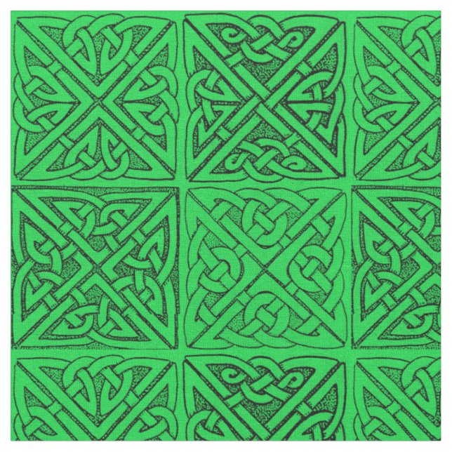 Celtic Knots  Dark Green Fabric (Close Up)