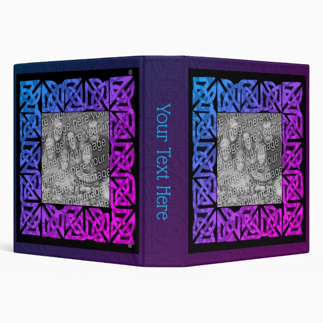 Celtic Knots Photo Frame Colours Personalized  Binder (Background)