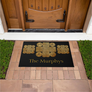 Celtic Knotwork Cross Personalized Doormat