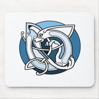 Celtic Knotwork Design - Blue Dog Mouse Pad