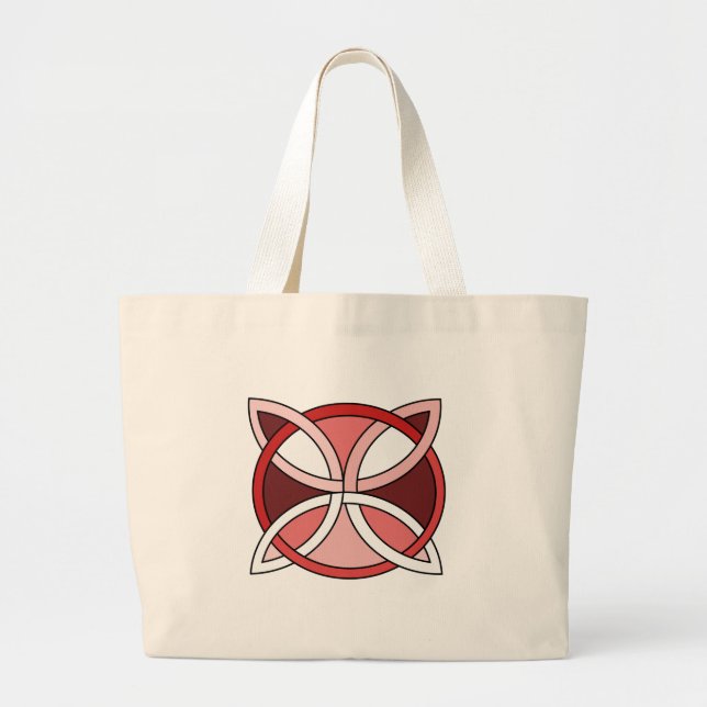 Celtic Knotwork Design - Interlacing Red Large Tote Bag (Front)