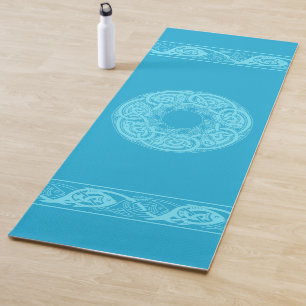 Celtic Knotwork Fish in Blue Yoga Mat