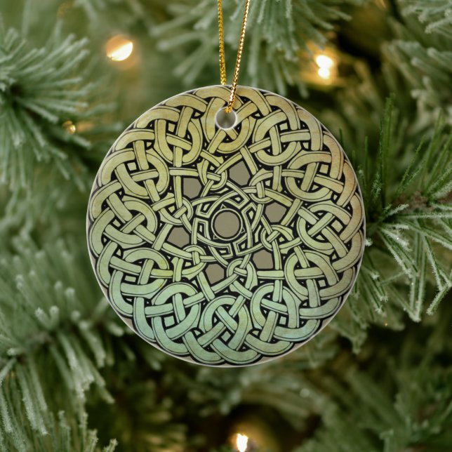 Celtic Knotwork Mandala Ceramic Ornament (Tree)