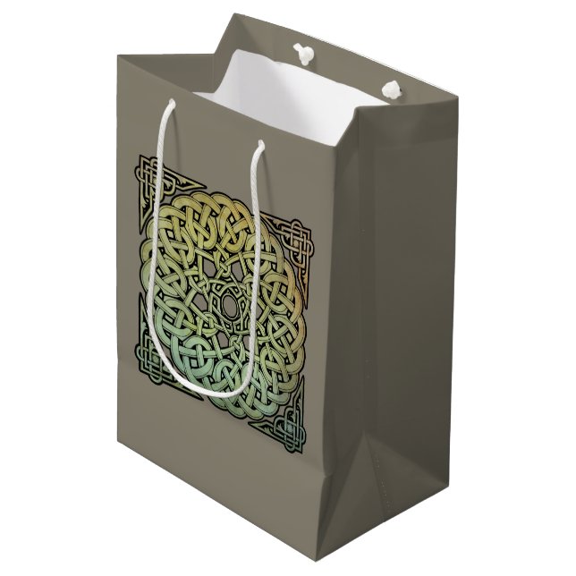 Celtic Knotwork Mandala Medium Gift Bag (Front Angled)