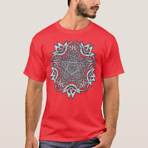 Celtic Knotwork Mandala Pentagram Colour Outline T-Shirt