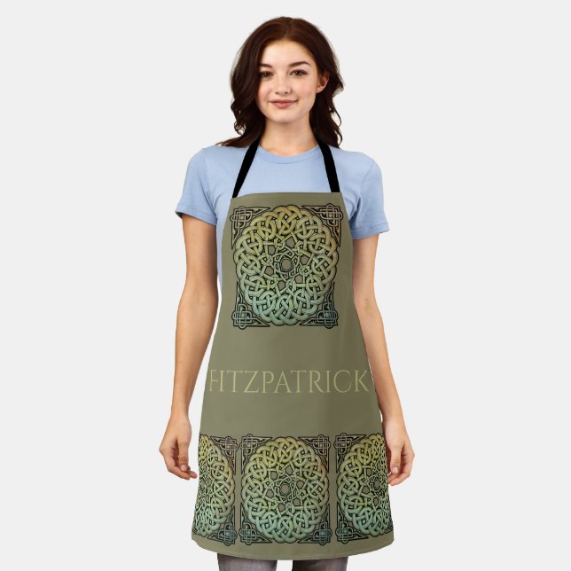Celtic Knotwork Mandala Personalized Apron (Worn)