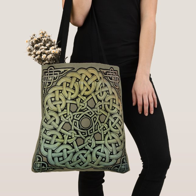Celtic Knotwork Mandala Tote Bag (Close Up)