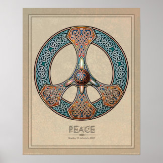 Celtic Knotwork Peace Sign poster (16x20")