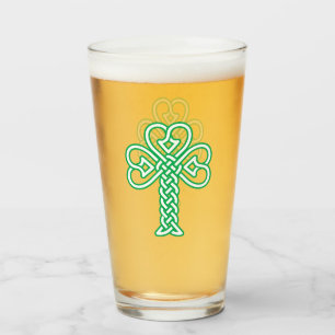 Celtic knotwork Shamrock Glass