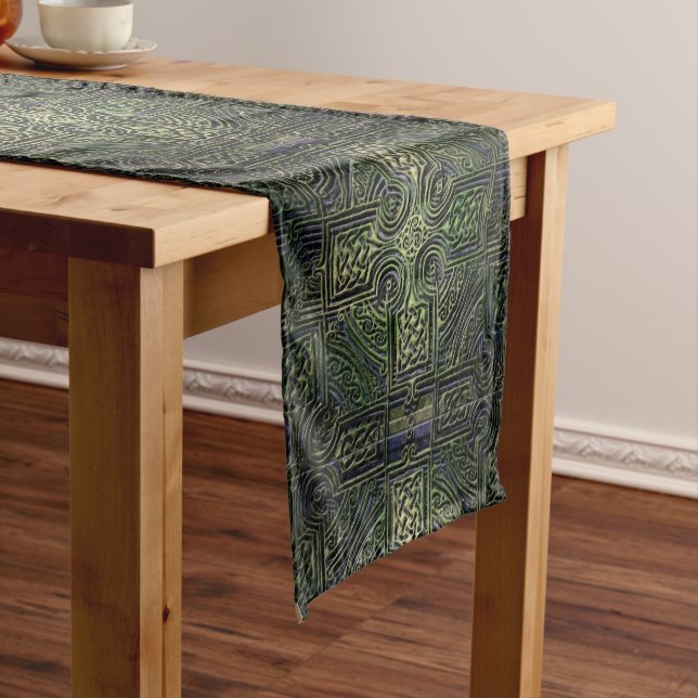 Celtic knotwork St. Patrick's Day Short Table Runner (In Situ)