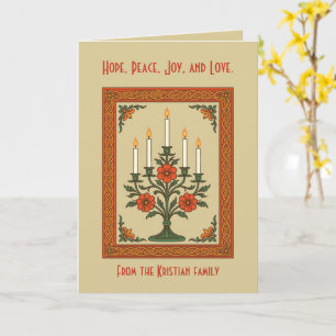 Celtic Knotwork Stylized Candelabrum Ornamental Bl Card