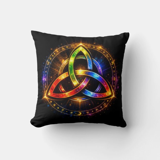 Celtic Knotwork Triquetra Throw Pillow (Front)