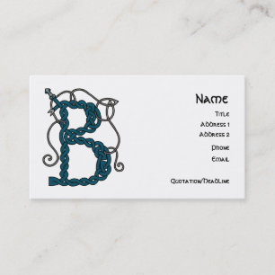 Celtic Letter B business cards