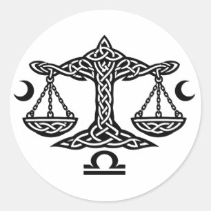 Celtic Libra Scales by BurnsInHell Classic Round Sticker