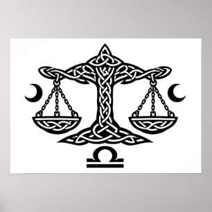 Celtic Libra Scales by BurnsInHell Poster