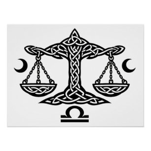 Celtic Libra Scales by BurnsInHell Poster