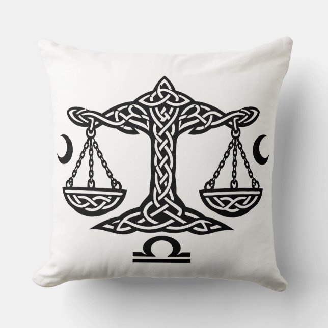    Celtic Libra Scales by BurnsInHell Throw Pillow (Front)
