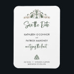 Celtic Love Knot Romantic Wedding Save the Date Magnet<br><div class="desc">The Celtic knot has long been revered as a symbol of love and, for our purpose here, it is interwoven with a circle to add "forever" to the symbolism on our romantic Save the Date card. The geese on the top border are symbolic of "hearth and home" which the couple...</div>