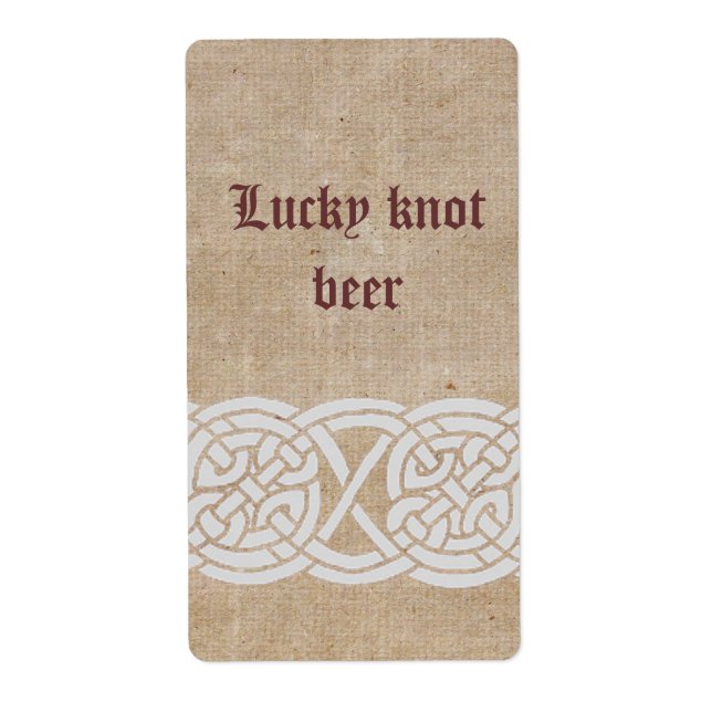 Celtic lucky knot beer label (Front)