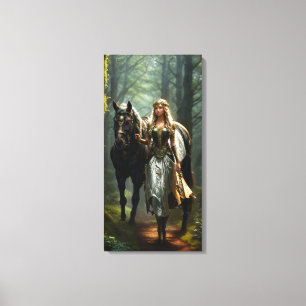 Celtic Maiden and Horse Canvas Print