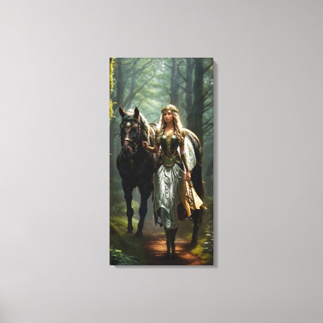 Celtic Maiden and Horse Canvas Print (Front)