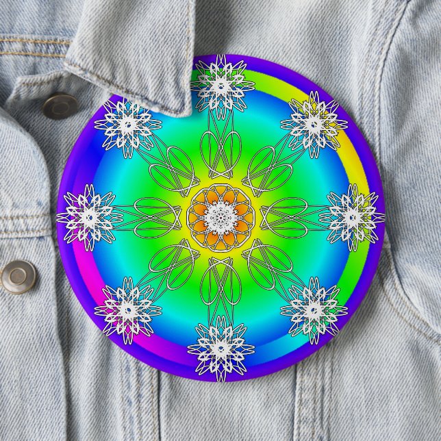 Celtic Mandala 6 Inch Round Button (In Situ)