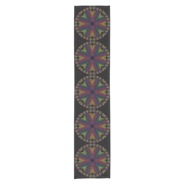 Celtic Mandala Rainbow Short Table Runner (Front)