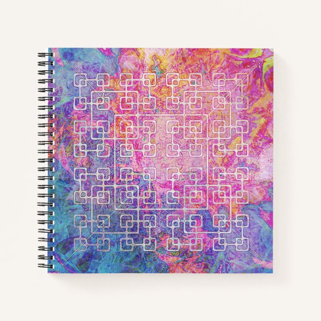 Celtic Maze - Spiral Square Notebook (Front)