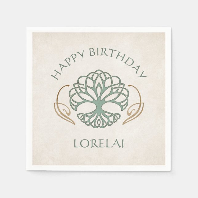 Celtic Medieval Fantasy Birthday Napkin (Front)