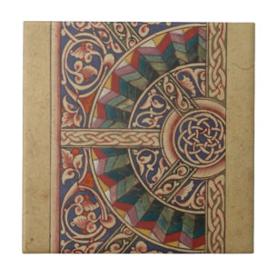 Celtic Medieval Half Circle Design Tile