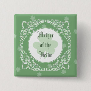 Celtic Mist Wedding Party Buttons - Green