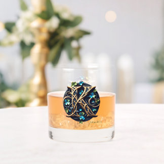 Celtic Monogram Rocks Glass Set